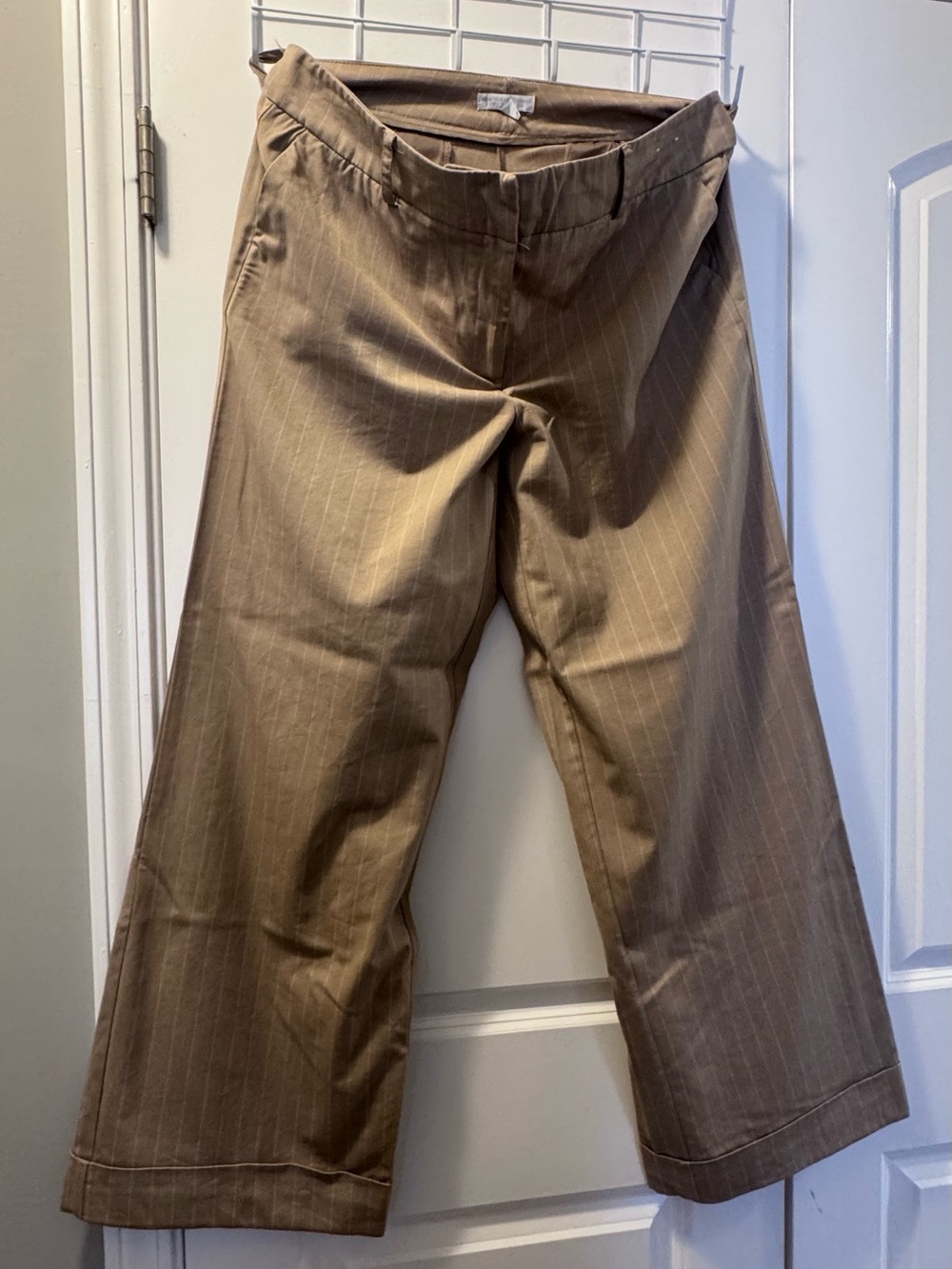 New York & Company Tan Pinstripe Dress Pants